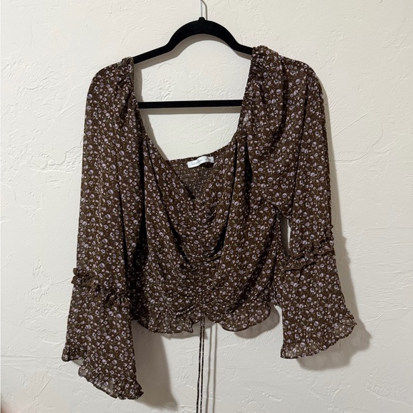 Altar'd State Tops - Altar'd State Brown Floral Top